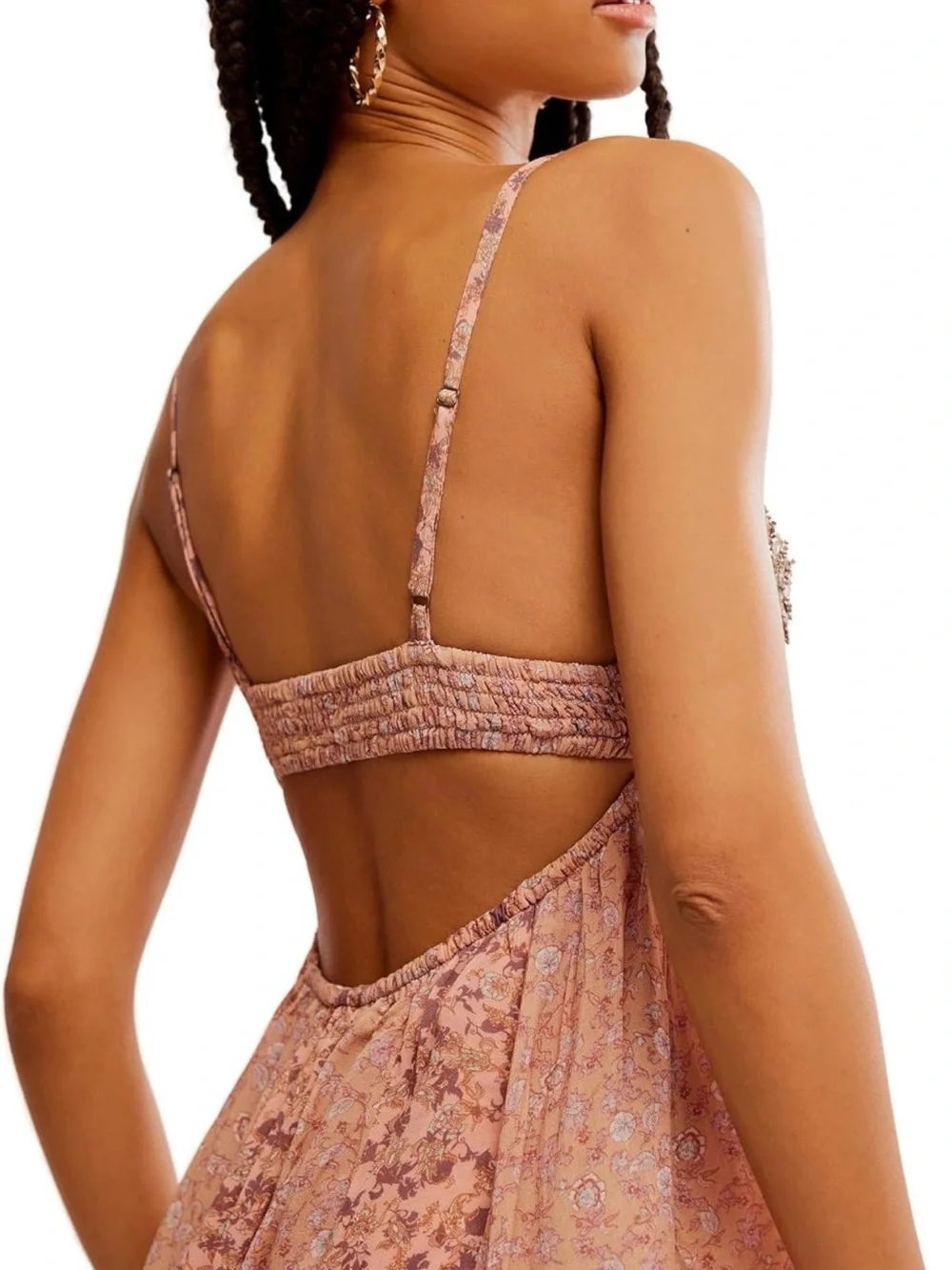 Free People Blush Sequin Lace Maxi Slip Dress